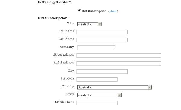 Front end gift membership