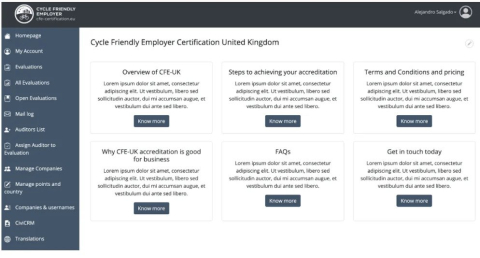 Cycle Friendly Employer Certification portal