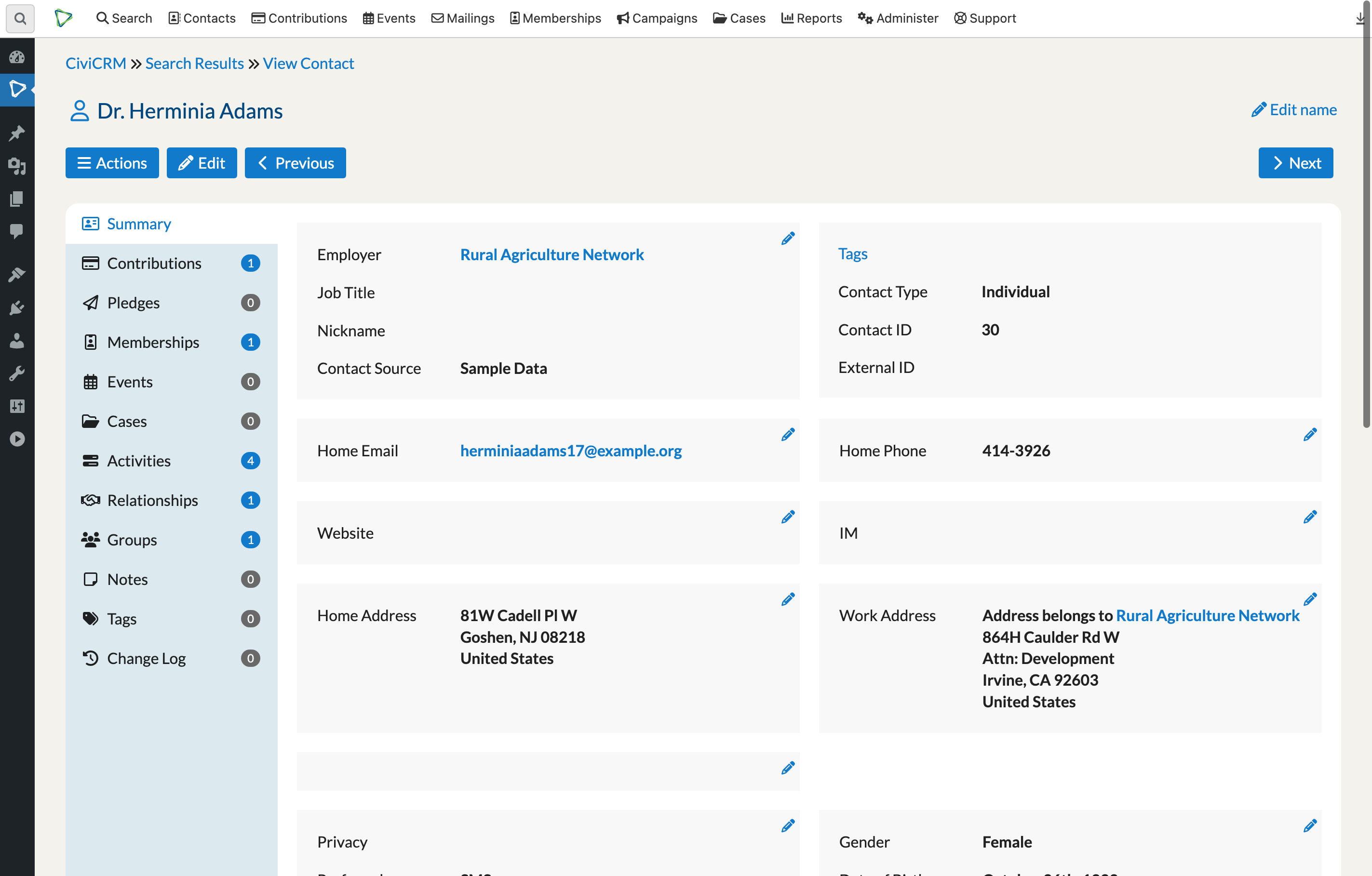 Screengrab of CiviCRM dashboard with the Thames stream.
