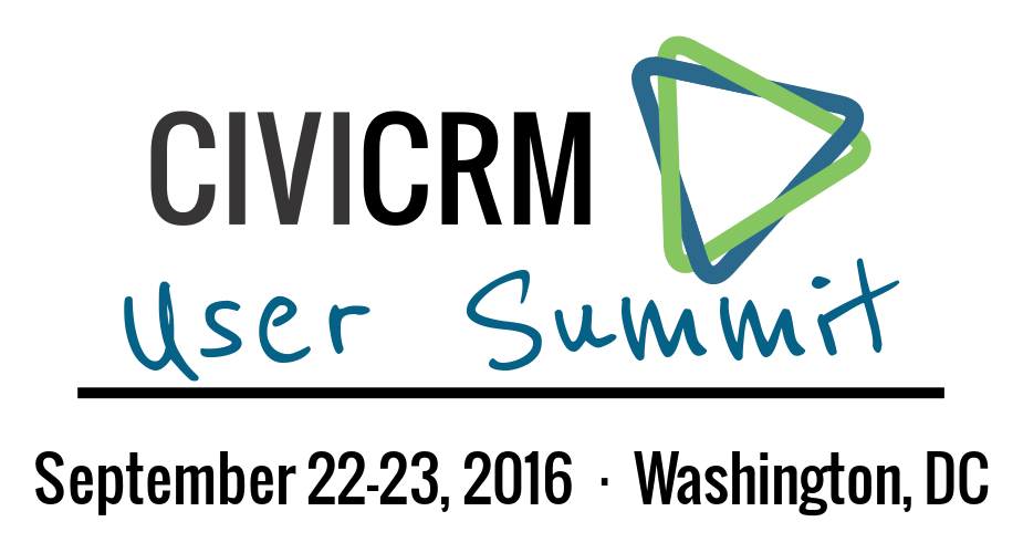 [logo] CiviCRM User Summit - September 22-23, 2016 - Washington, DC 